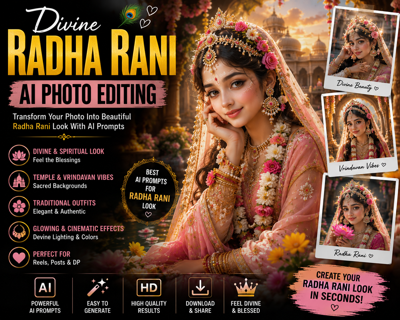 Radha Rani AI Photo Editing Prompts