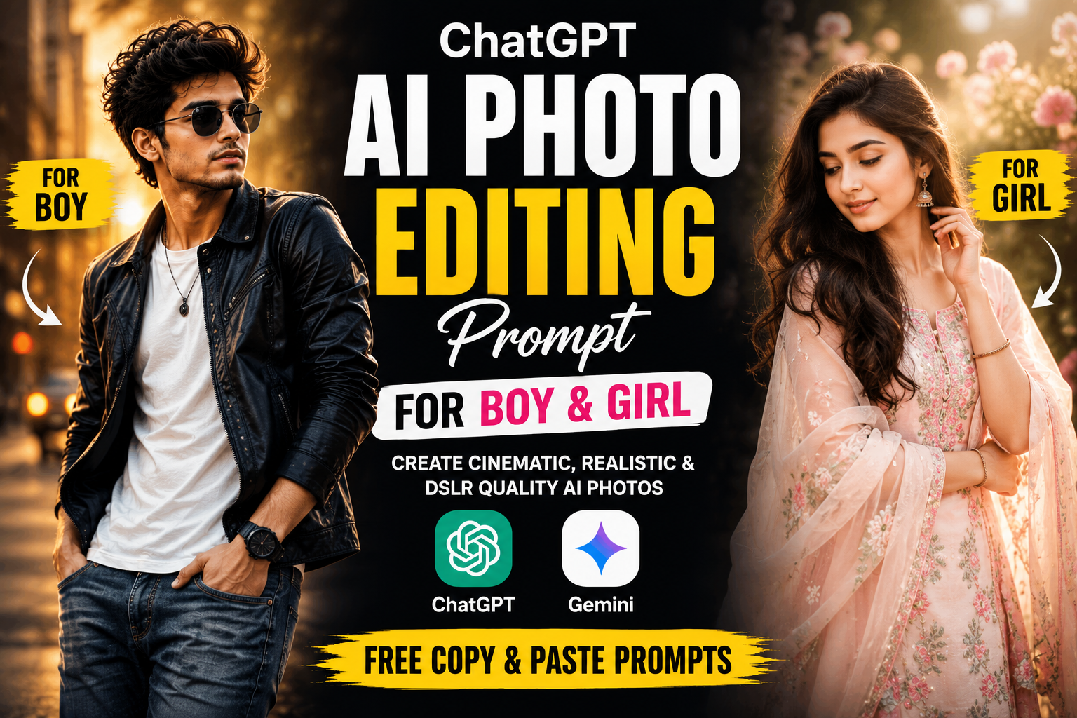 ChatGPT AI Photo Editing Prompt for Boy and Girl