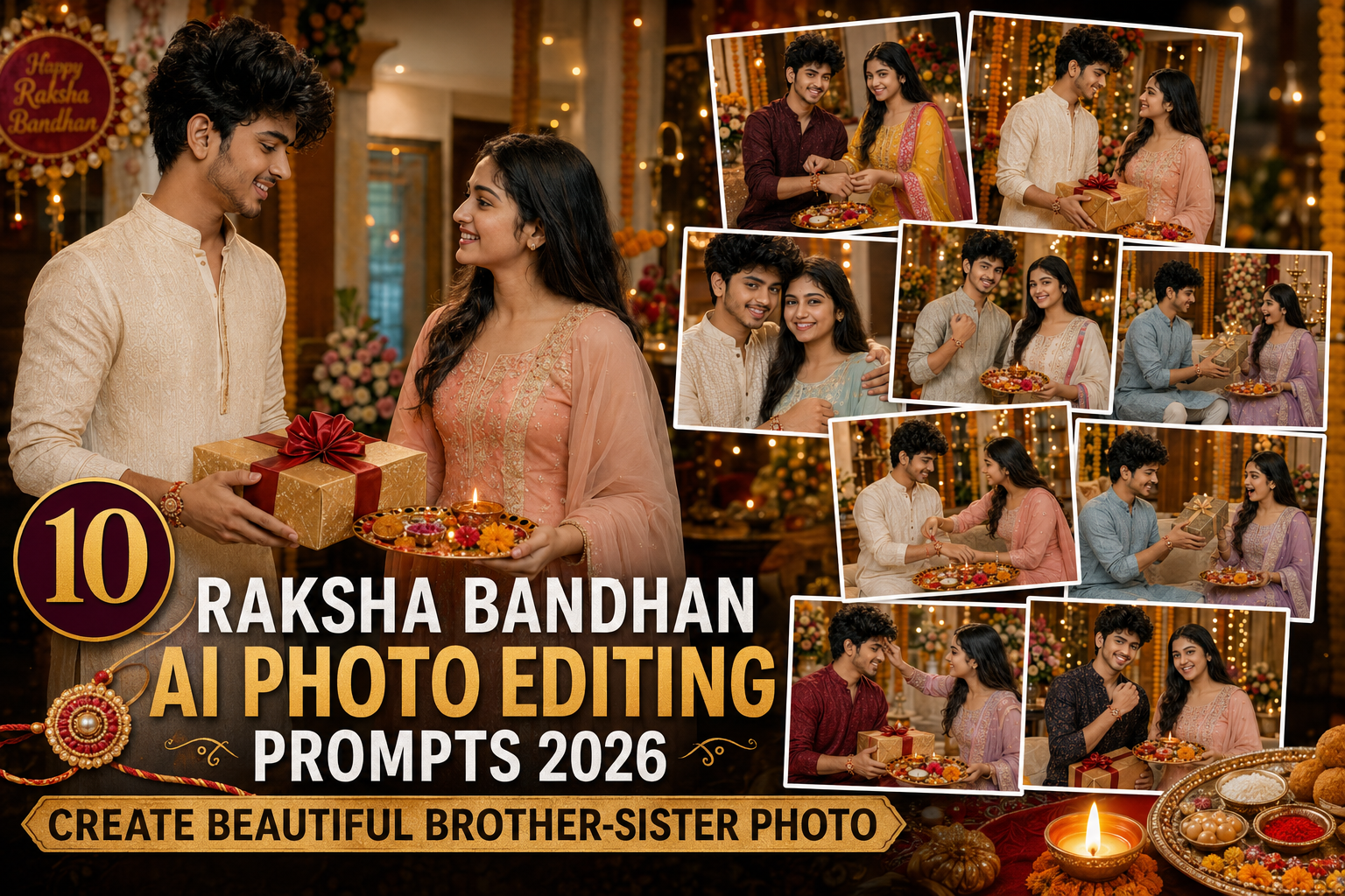10 Raksha Bandhan AI Photo Editing Prompts 2026 – Create Beautiful Brother-Sister Photos with AI