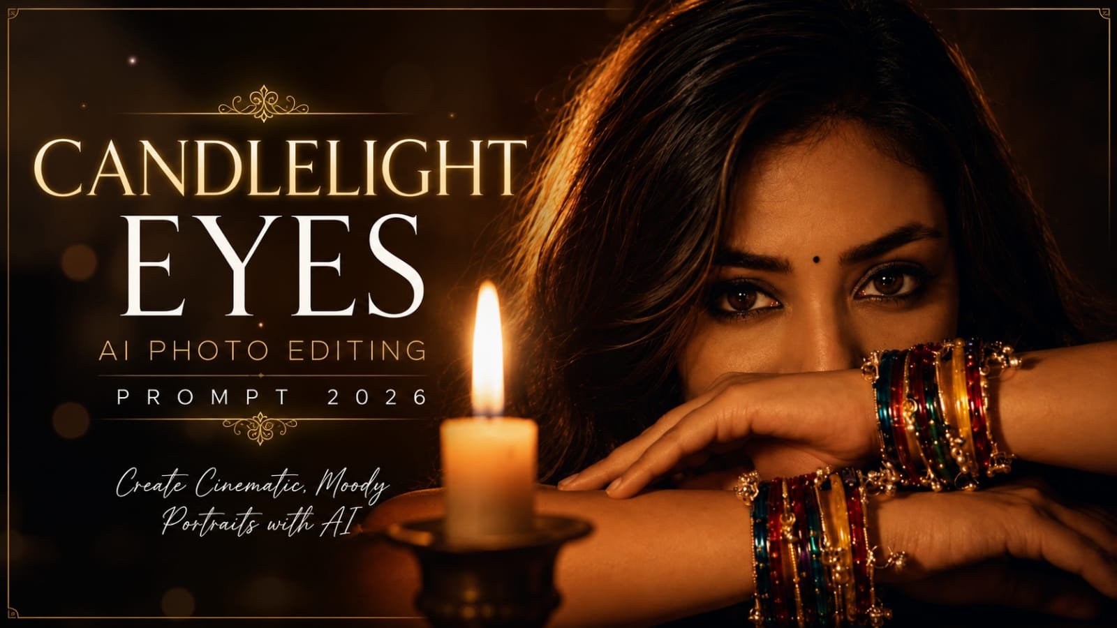 Candlelight Eyes AI Photo Editing Prompt 2026: Create Cinematic Moody Portraits with AI