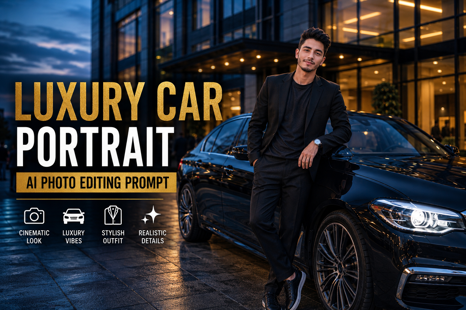 Luxury Car Portrait AI Photo Editing Prompt