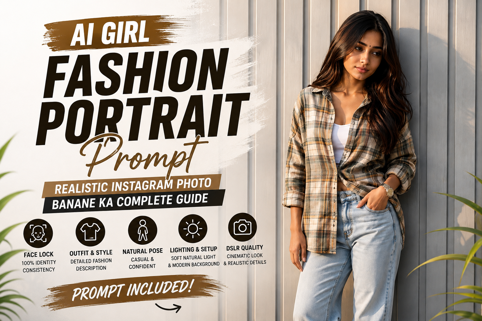 AI Girl Fashion Portrait Prompt: Realistic Instagram Photo बनाने का Complete Guide