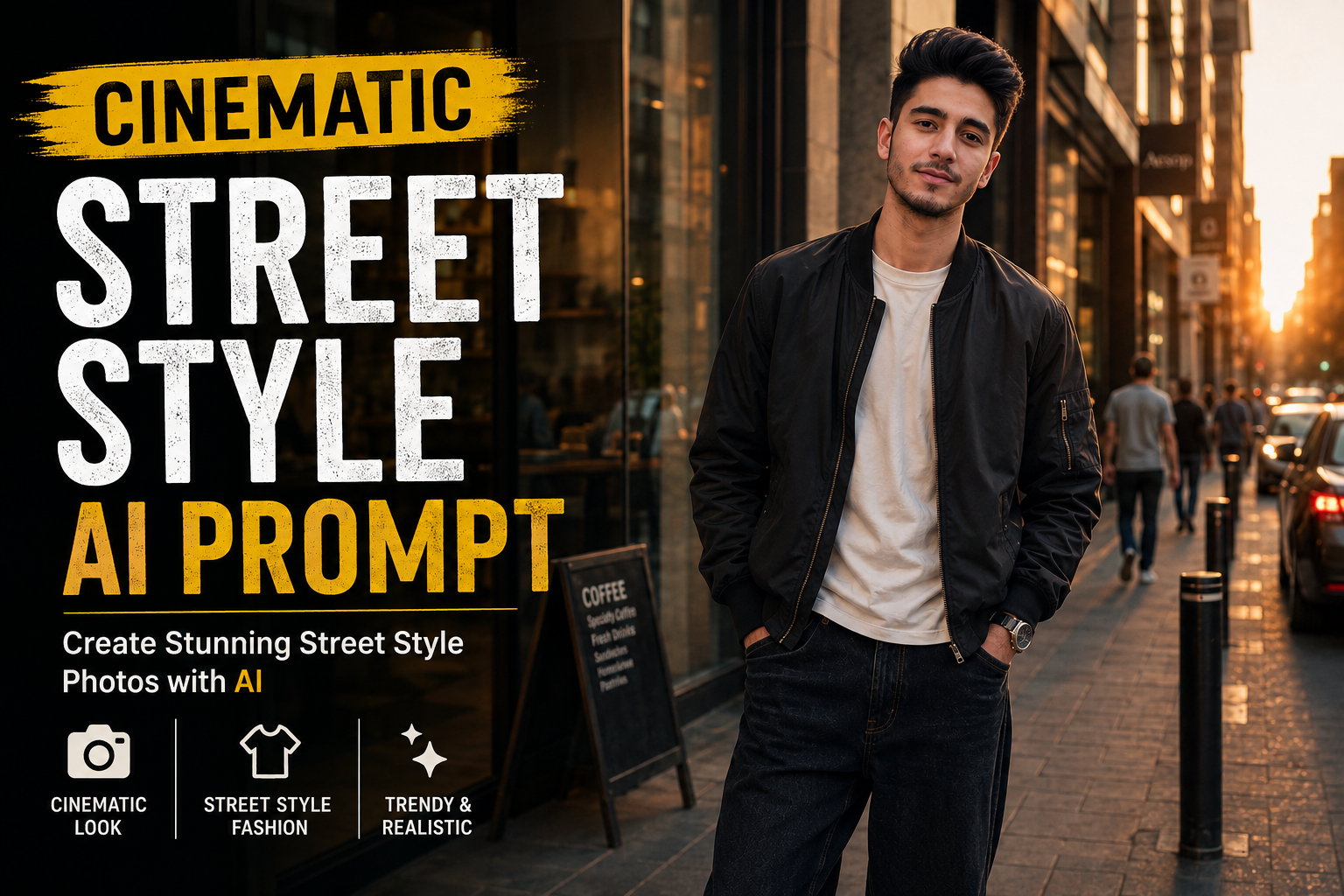 Cinematic Street Style AI Photo Editing Prompt