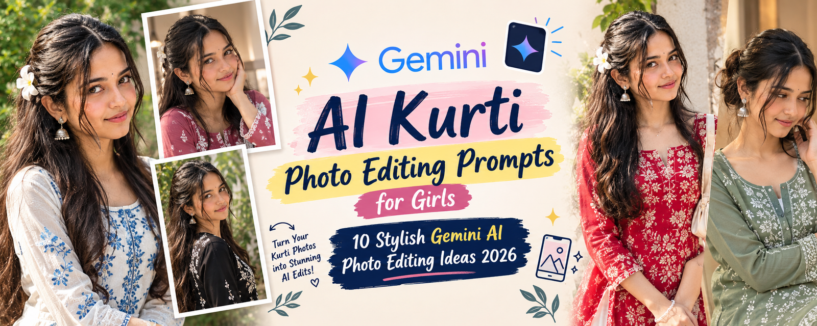 AI Kurti Photo Editing Prompts for Girls: 10 Stylish Gemini AI Photo Editing Ideas 2026