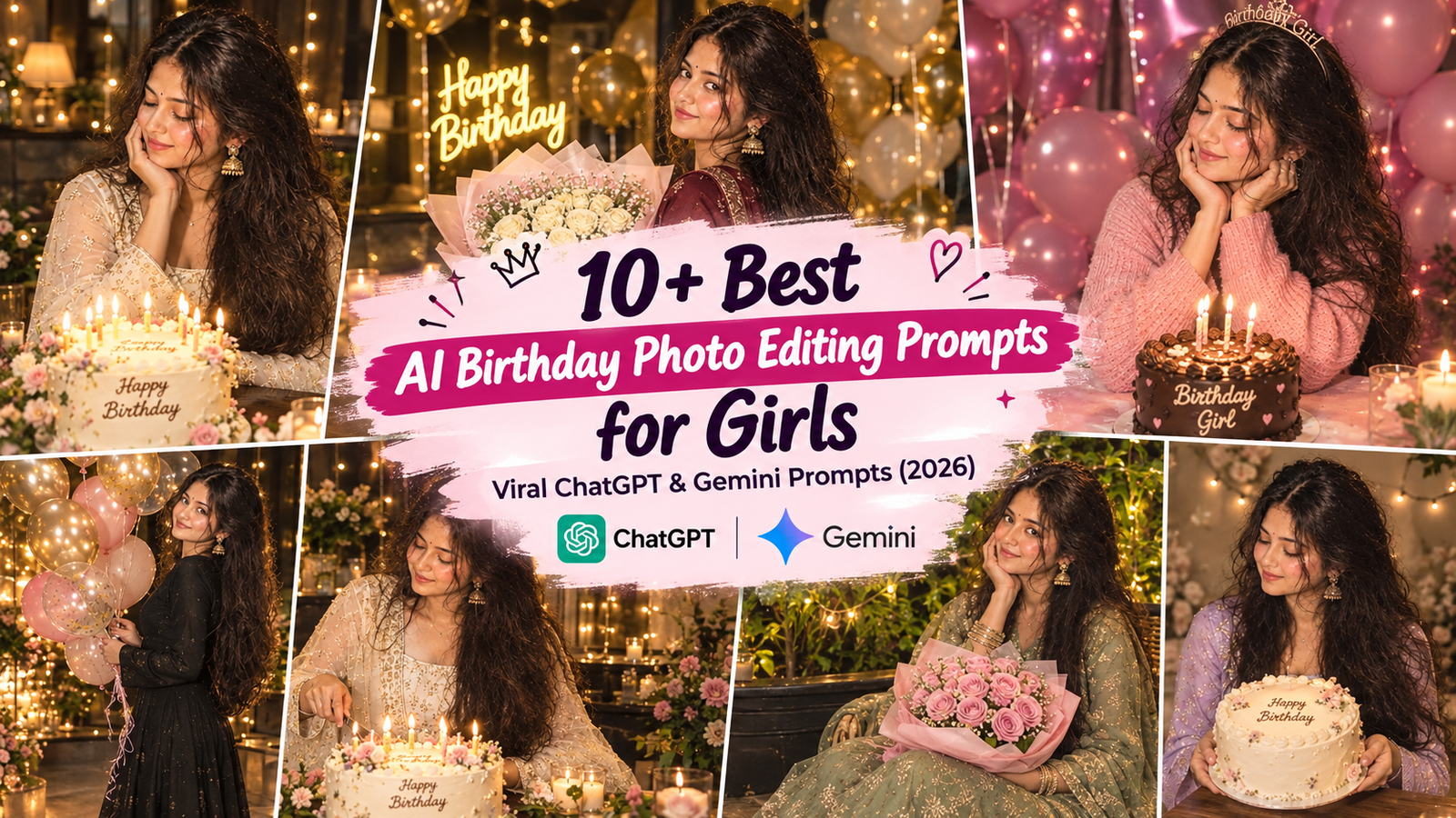 10+ Best AI Birthday Photo Editing Prompts for Girls: Viral ChatGPT & Gemini Prompts (2026)