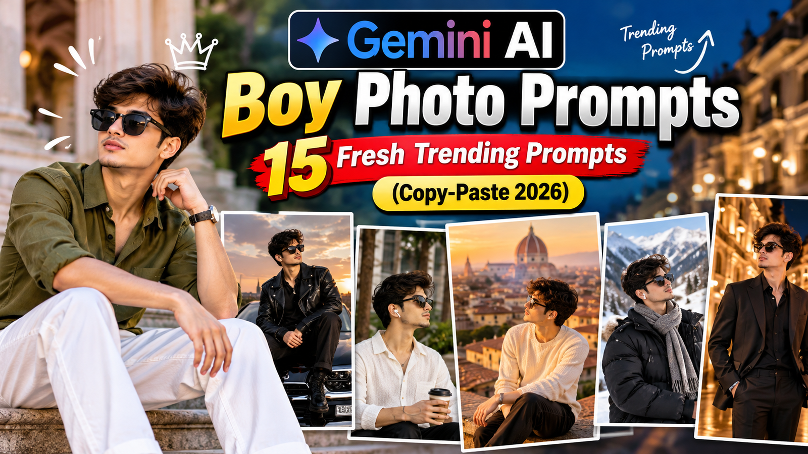 Prompt for Gemini AI Boy: 15 Fresh Trending Photo Prompts (Copy-Paste 2026)